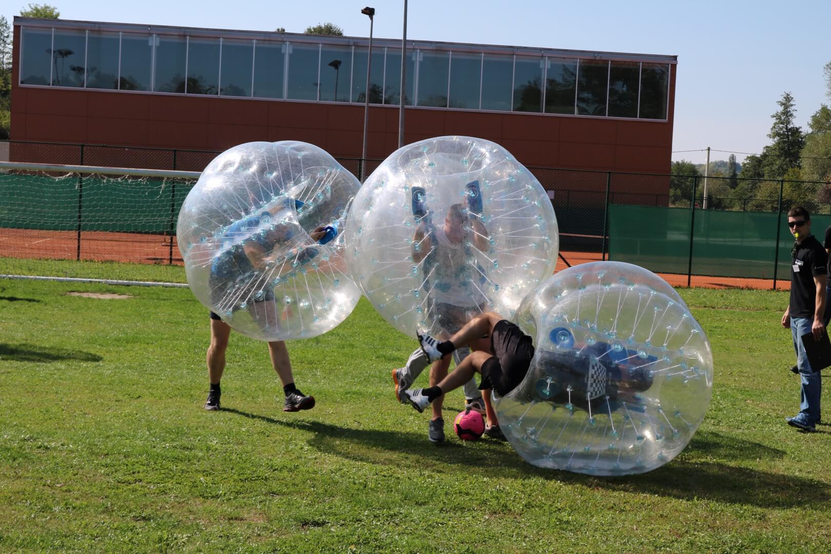 team building bubble football